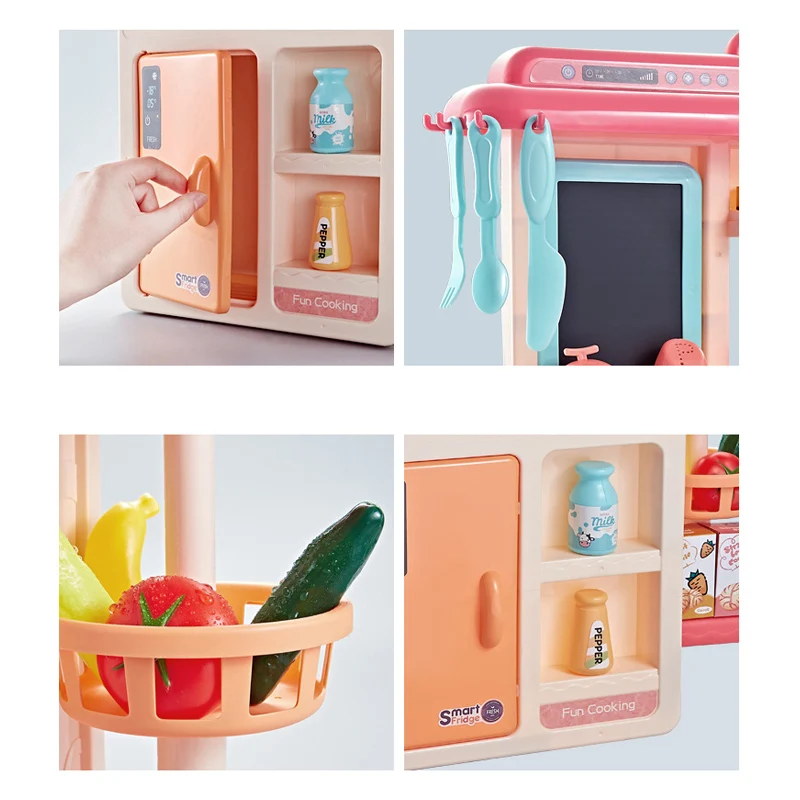 Con funzione acqua Rubinetto dell\'acqua Cucina di grandi dimensioni in plastica Giochi di finzione Giocattolo Cucina per bambini Giocattolo da