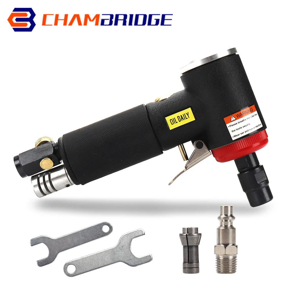 Air Angle Die Grinder Tool Kit 1/4 inch Pneumatic Right Angle Die Grinder 90 Degree Mini Air Die Grinder with Sanding Discs Tool