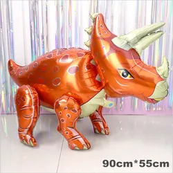 Globos de aluminio de dinosaurio 4D grandes para caminar, juguetes de animales para niños, fiesta de cumpleaños, decoración de Baby Shower