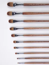 ArtSecret-pincel redondo de la serie Filbert, pincel de dibujo acrílico y acuarela, pelo mezclado sintético de ardilla, mango de madera de roble, 2089