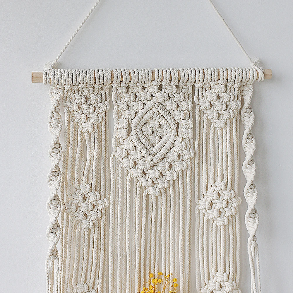 Macrame Wand Hängen Regal Boho Wohnkultur Regale Auf Wand Holz Dekoration für Schlafzimmer Wohnzimmer Kindergarten Christamas Geschenk – Detail 6