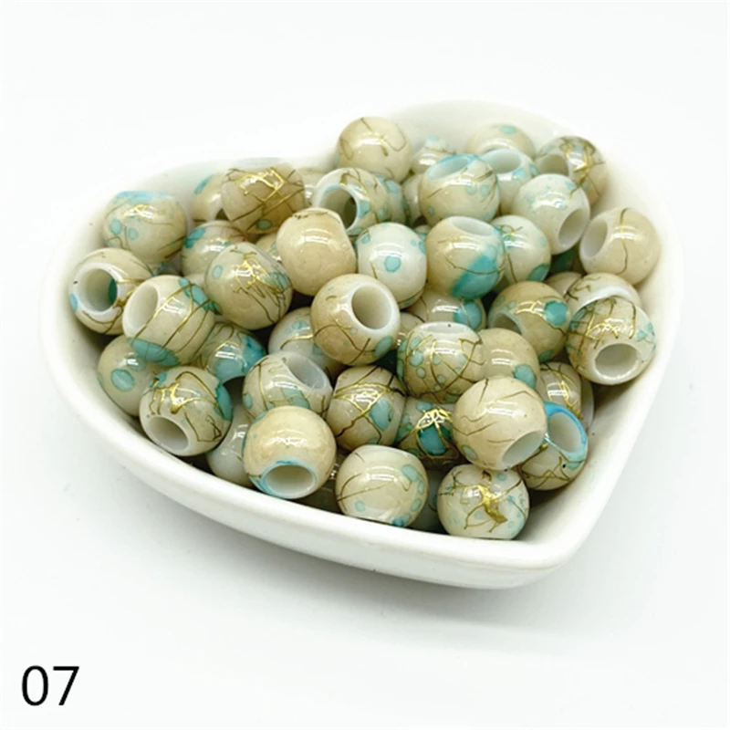 50 stuks 10mm groot gat kralen emmer acryl losse kraal voor sieraden maken armband ketting DIY