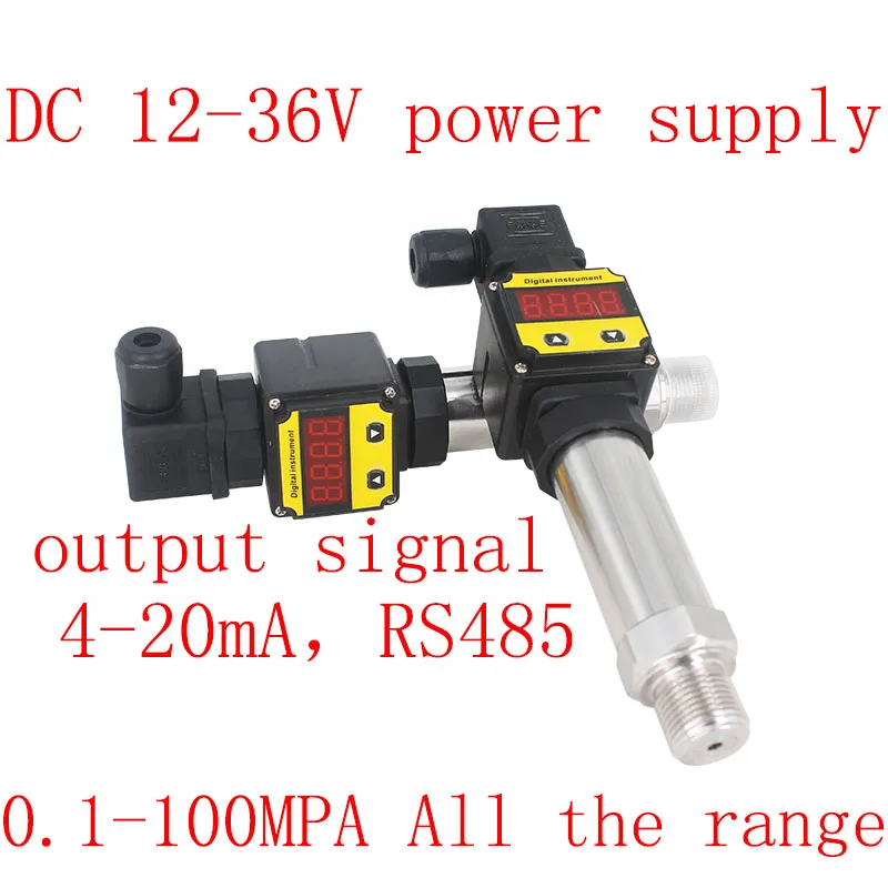 4-20mA RS485 output Pressure Transmitter 0-16Mpa 30bar LED Digital Display Fuel level Sensor Transducer