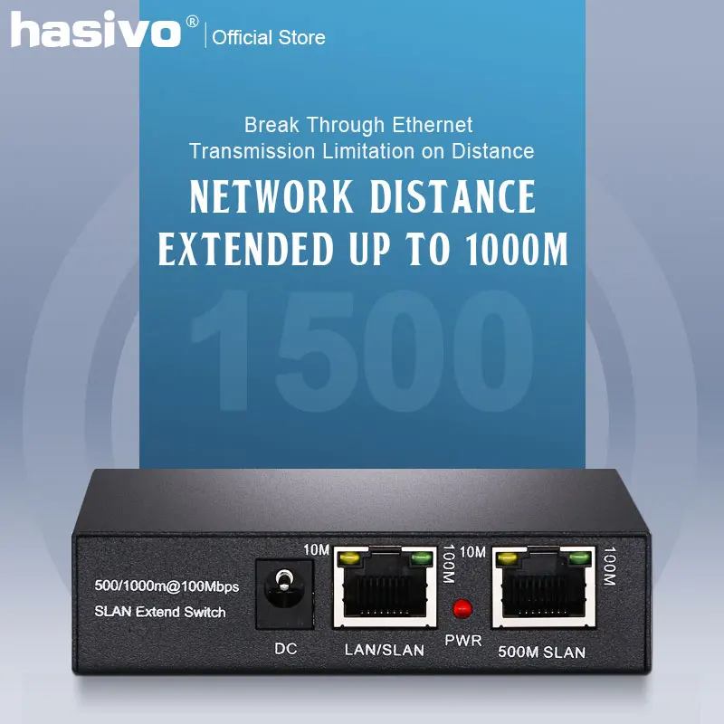 One Pair Network Ethernet Switch Extender 500 Or 1000Meters 1 port 10/100M Rj45 Input 1 port 10/100M Rj45 0utput