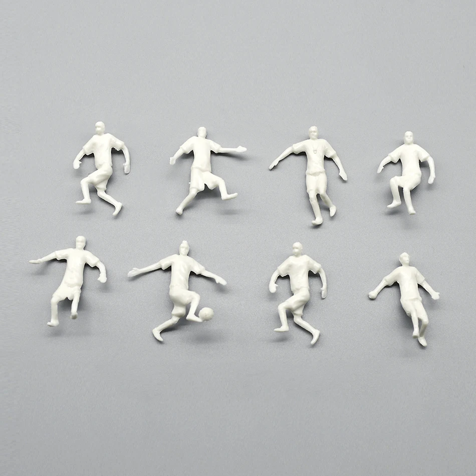 Figuras de jugadores de fútbol en miniatura, modelo de personas deportivas sin pintar, materiales de construcción de arquitectura Diorama, 1:50, 1:75, 12 unidades por lote