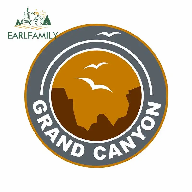 EARLFAMILY 13cm x 12.9cm For Grand Canyon Motorcycle Car Stickers Laptop Fine Decal Sunscreen Personality Creative Decoration