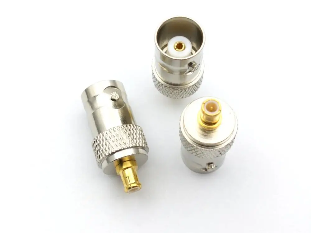 COPPER BNC Female Jack to MCX Male Plug Straight RF Connectors Adapter