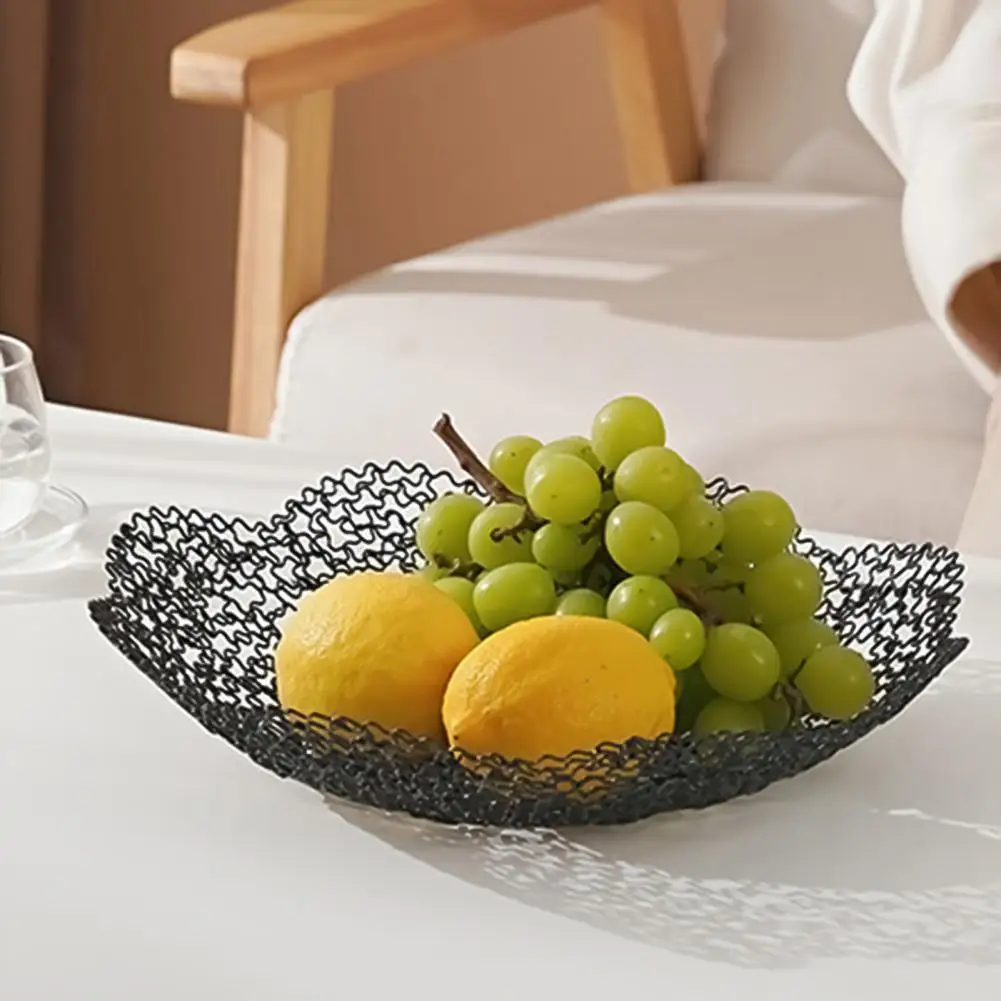 Creative Iron Fruit Bowl Countertop Storage Basket for Snacks Fruit Vegetables Kitchen Decorative Dish