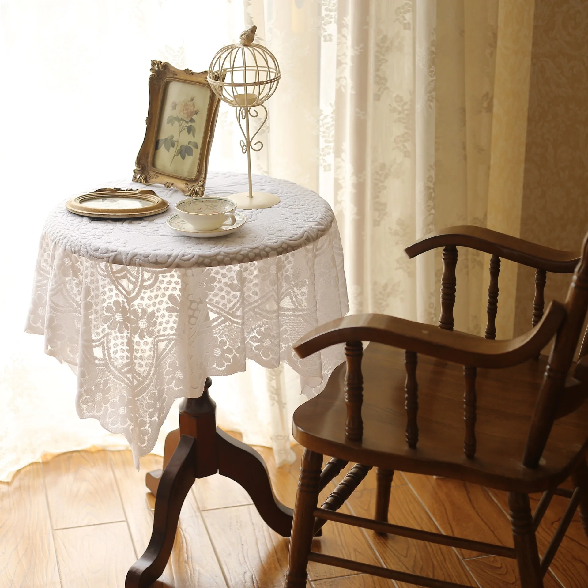 Modern Table Cloth Square White Vintage Lace Decorative Tablecloth Dining Table Cover Textile Wedding Party Hotel Home Decor