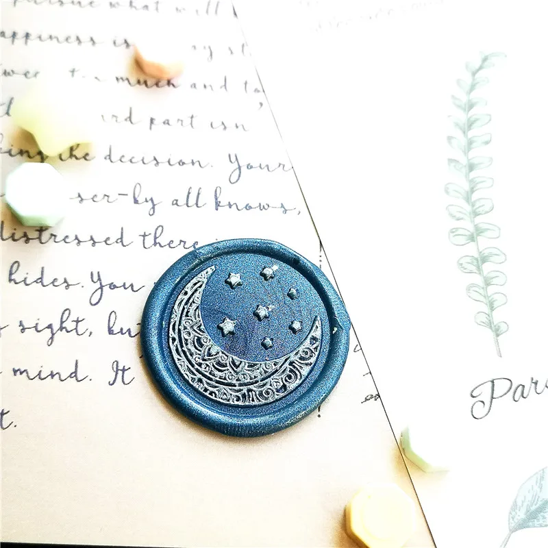 Moon stars Starry sky wax stamp head of Retro Wood Stamp Sealing Wax Seal Stamp Wedding decorativo sealing Stamp wax seals