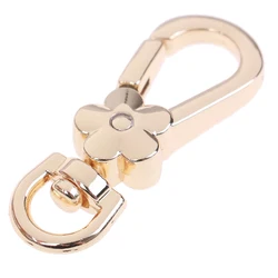 1pc Handbags Clasps Handle Flower Lobster Metal Clasps Swivel Trigger Clips Snap Hooks Bag Key Rings Keychains Bag Accessories