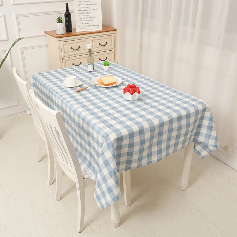 European-style Simple Lattice Rectangular Coffee Table Tablecloth Picnic Cloth Pastoral Hotel Bed and Breakfast Tablecloth Nappe