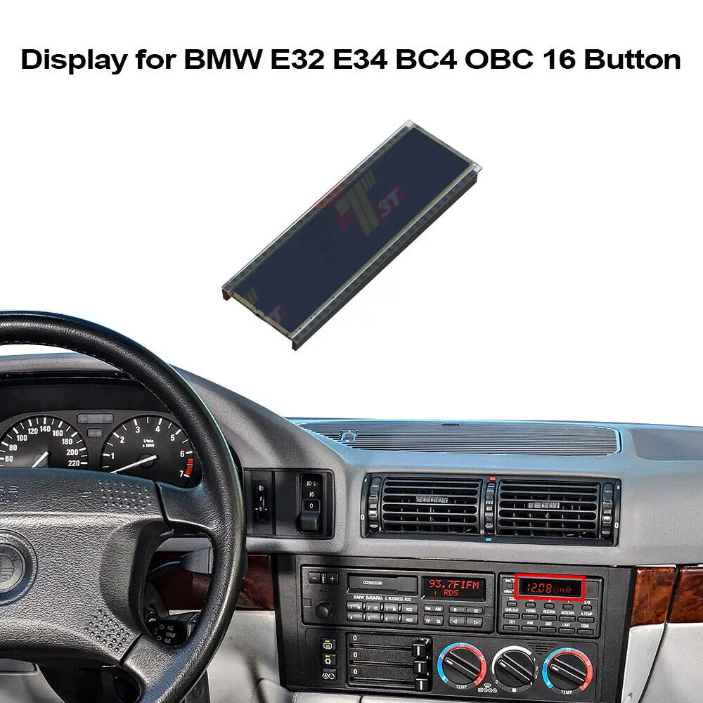 Dashboard LCD Display for BMW E32 E34 BC4 OBC 16 Button 65818351055