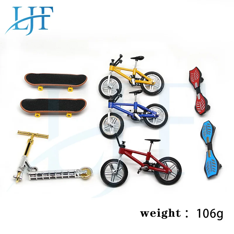 Mini Finger Skateboarding Finger board BMX Bicycle Set Skate Boards Mini Bikes Simulation Scooter for 1/10 RC model DIY parts