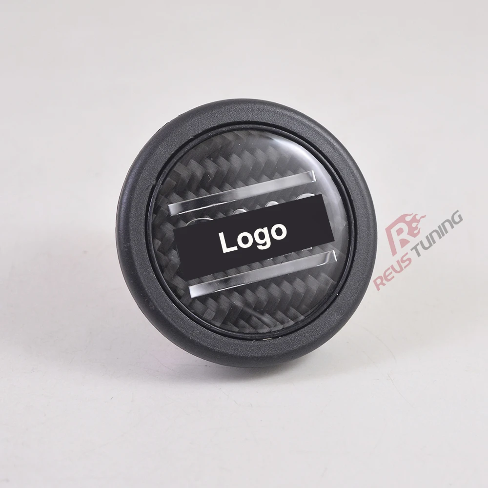 Universal Carbon Fiber Look Car Auto Racing Drift Sport Race Steering Wheel Horn Button With Logo