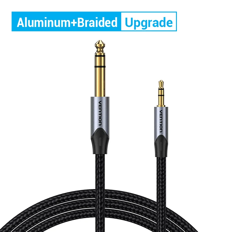 Vention 3,5 mm auf 6,35 mm Adapter-Aux-Kabel für Mischverstärker, vergoldet, 3,5 Klinke auf 6,5 Klinke, 0,5 m, 3 m, 5 m Aux Cabo Stecker auf Stecker