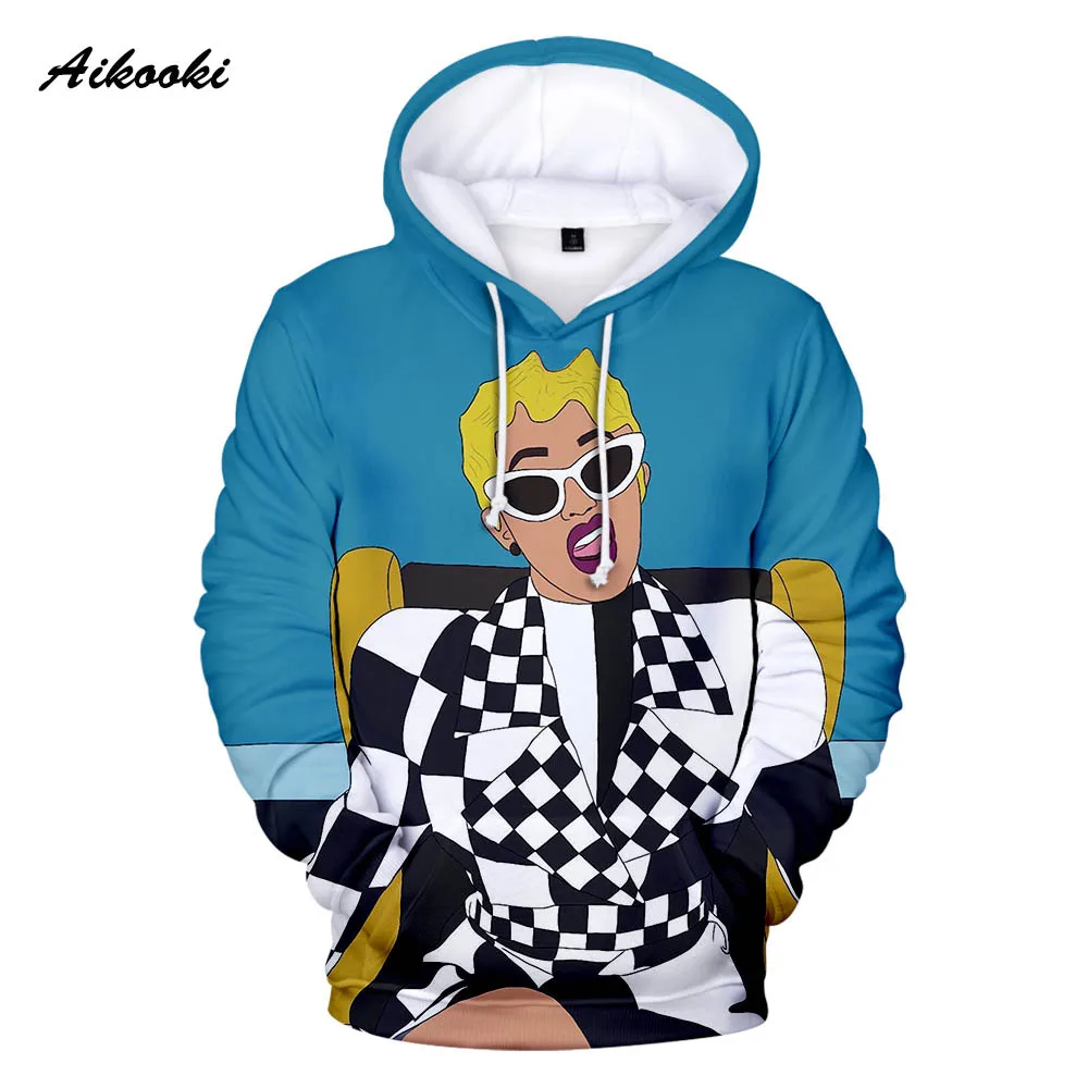 3D Cardi B Hoodies Men/Women Fashion Hoodie Sweatshirt Spring Hooded Rapper Cardi B Sexy Polluvers Singer Pink Design