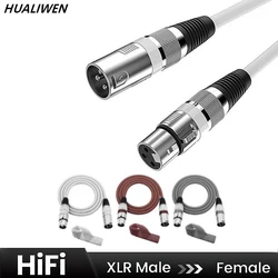 HUALIWEN XLR Cable Male To Female M/F 3Pin OFC Audio Cable Foil+Braided Shielded For Microphone Mixer Amplifier 1m 2m 3m 5m 10m