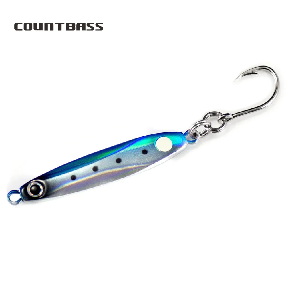 

Countbass 20g 30g 40g Jigging Lure with VMC single hook, Metal Fishing Lures, Micro Fish Bait, Popular Sea bass Lures