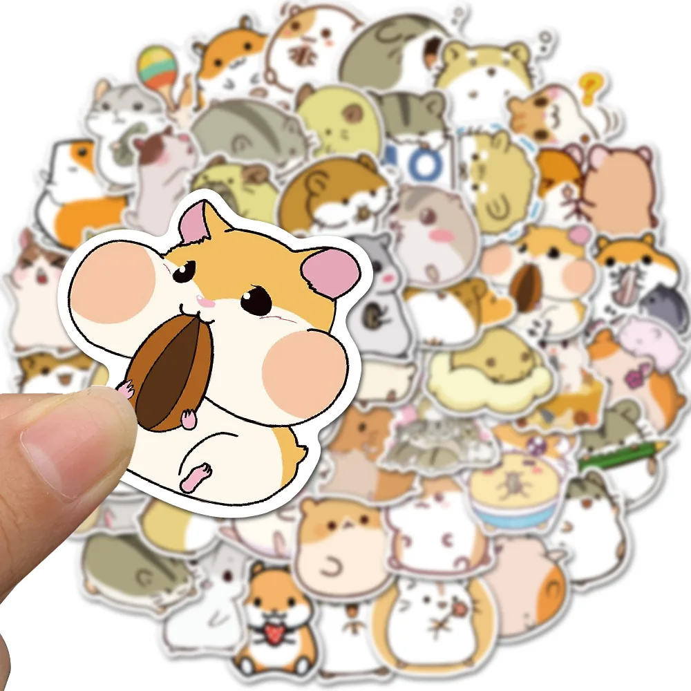 10/30/50PCS Cute Cartoon Animal Little Hamster Stickers Pack for Scrapbook Stationery Laptop Guitar Luggage Girl Sticker Decal