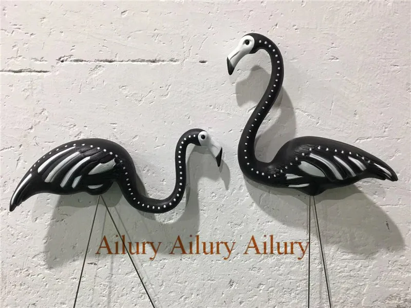 Black White Flamingo Decoration,Garden Villa Decor,Lawn Wedding Essential,Decorative Pile Outdoor Column