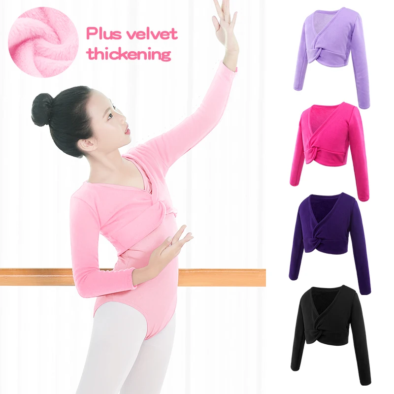 Nieuwe Herfst Winter Meisjes Kids Kinderen Ballet Dans Sjaal Jas Lange Mouw Hoge Taille Uitloper Voor Ballet