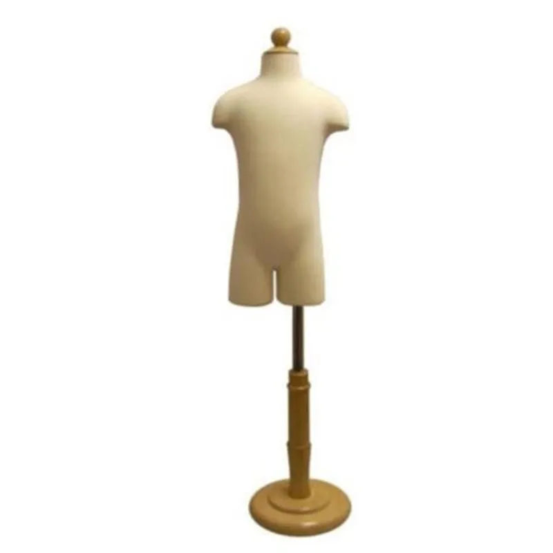 2-3 Year Baby Half Torso Child Realistic Sewing Mannequins Body with Circular Wood Base Fabric Flexible Dress Cloth,1pc M0088s