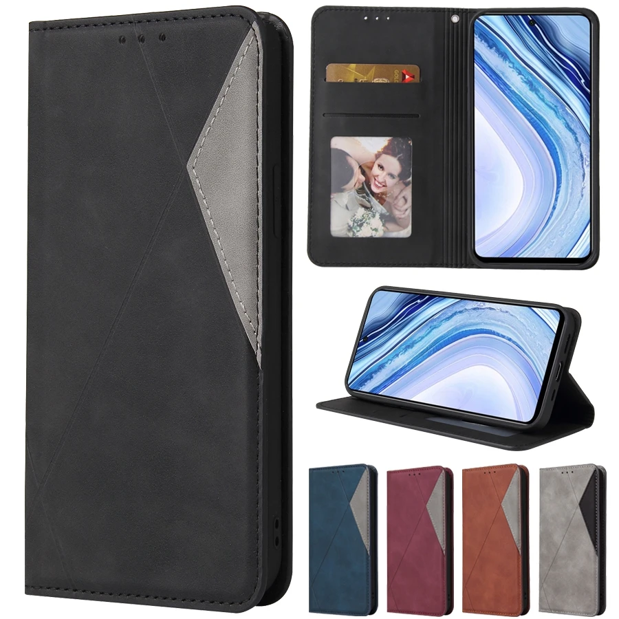 

Skin Feel Full Frosted Stitching Wallet Case For Xiaomi Redmi Note 9/9S/9 Pro Max/8 Pro/8T/7 K20 9 9A 9C 8A 8 7A Mi Poco X3 Nfc