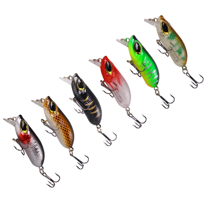 

1pcs 6cm 7.5g Swim Fish Rock Fishing Lures Artificial Hard Bait topwater Wobbler Fishing Crankbait Minnow lure fishing tackle