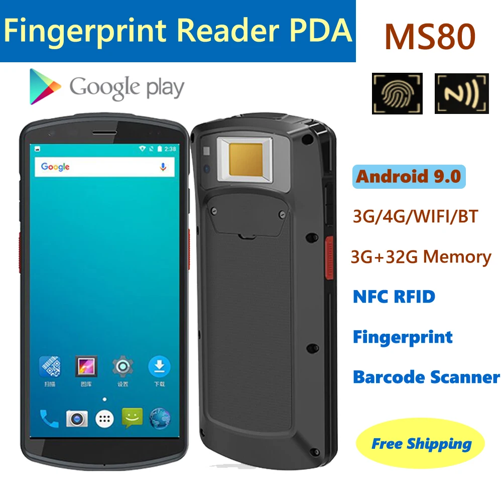 5.7 Inch Android 9.0 Octa Core Handheld Computer With 2D N6603 Barcode Scanner NFC Fingerprint Reader PDA With WIFI BT 4G LTE