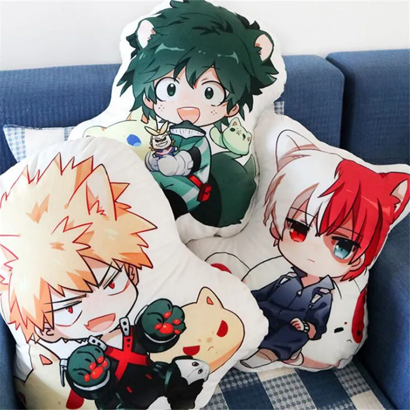 

Anime 50cm My Hero Academia Plush Toy Boku Yoh Asakura Katsuki Bakugo Shoto Toooroki Pillow Cartoon Stuffed cushion Kid fan Gift