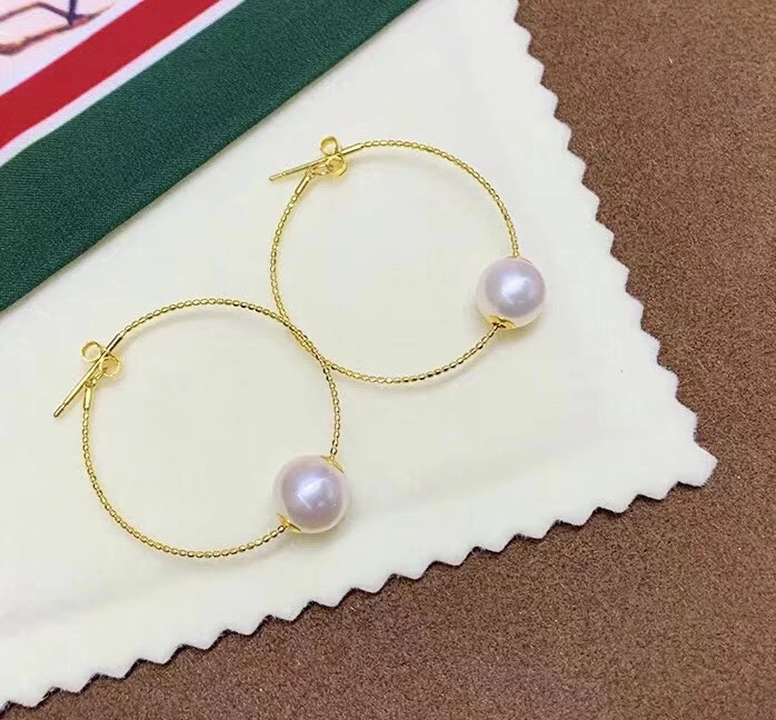 

Big Circle Hot 925 Silver Earrings Findings Mountings Settings Jewelry Parts Fittings for Pearls Coral Jade Agate Beads Stones
