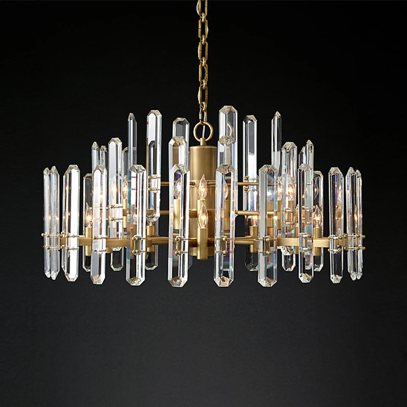 Vintage 3 Tiers Crystal Hanging Lamp LED Cristal Chandelier Lighting Creativity Art Deco Indoor Light Fixture Living Room Hotel