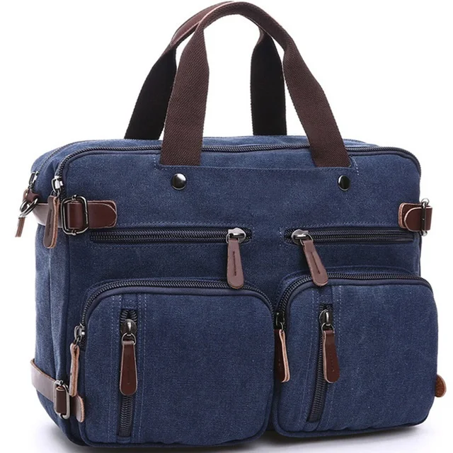 Imagem -06 - Bolsa Grande de Laptop Casual Masculina Mala de Viagem Mensageiro de Ombro Tote de Lona