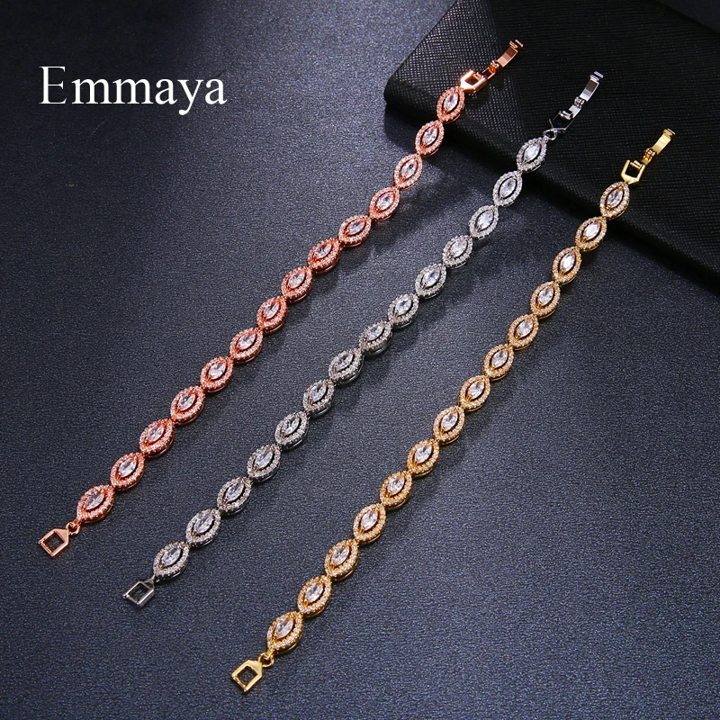 Emmaya Exquisite Geometric Multicolor Bracelet Around With Shining Cubic Zircon For Female Classic Choice In Banquet