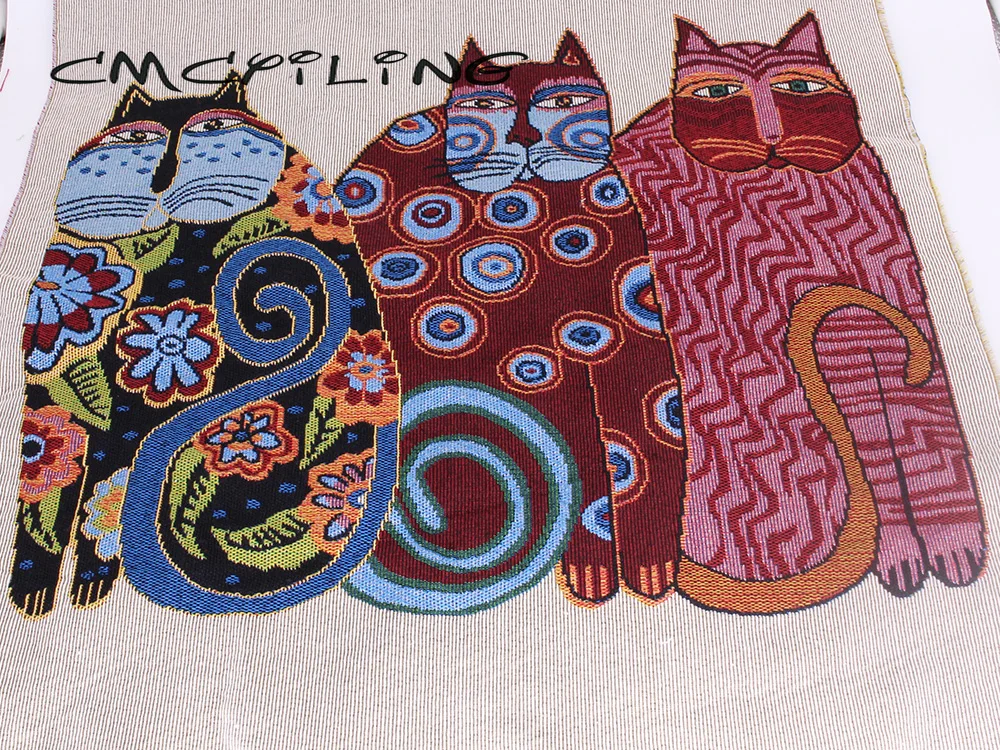 CMCYILING, garngefärbter Jacquardstoff aus Polyester-Baumwollmischgewebe, ideal zum Nähen von Kissen, Vorhängen und Taschen. – Detail 2