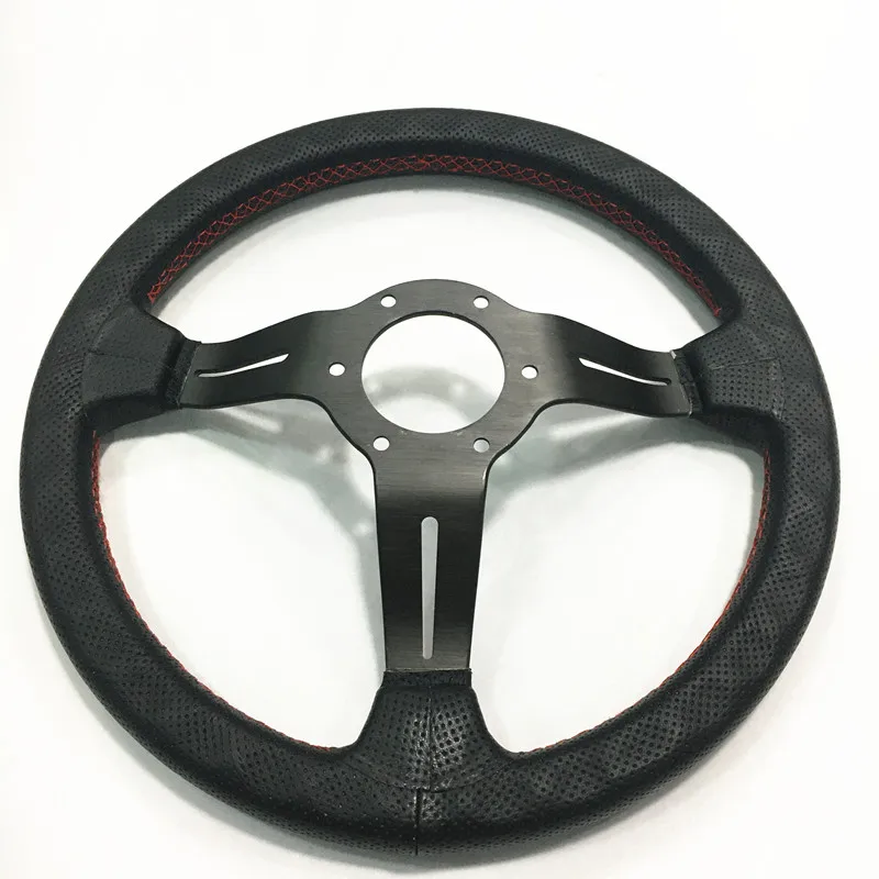 13 Inch ND Leather Racing Car Steering Wheel Deep Corn Drift Sports Steering Wheel