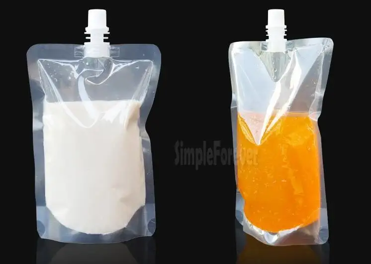 DHL Free 500pcs/lot 250-500ml, Stand-up Plastic Drink Packaging Bag Spout Pouch for Beverage Liquid Juice Milk Coffee