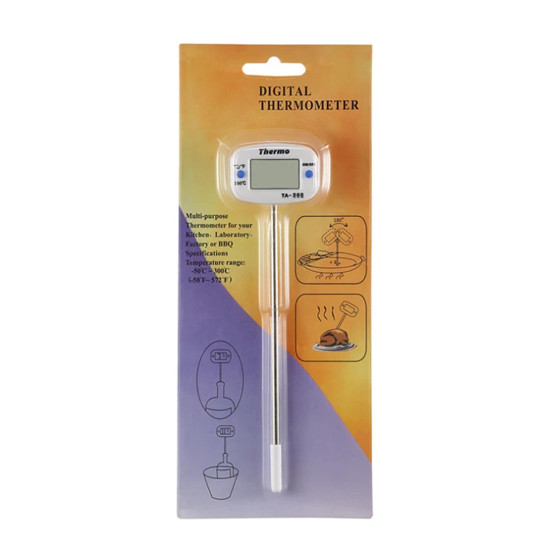 Ta288 -50℃~300℃  Food Food Stainless Steel Probe Thermometer Electronic Digital Display Liquid Grill Thermometer TA-288