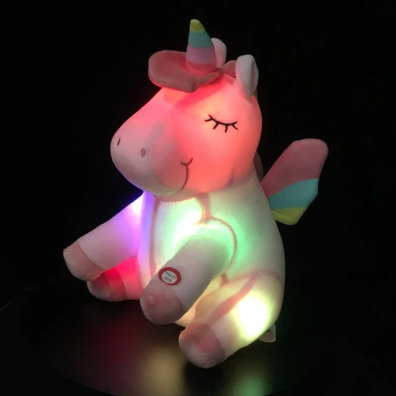 

1pc 30cm LED Unicorn Plush Toys Plush Light Up Toys Stuffed Animals Cute Horse Toy Soft Doll Kids Toys Xmas Birthday Gifts