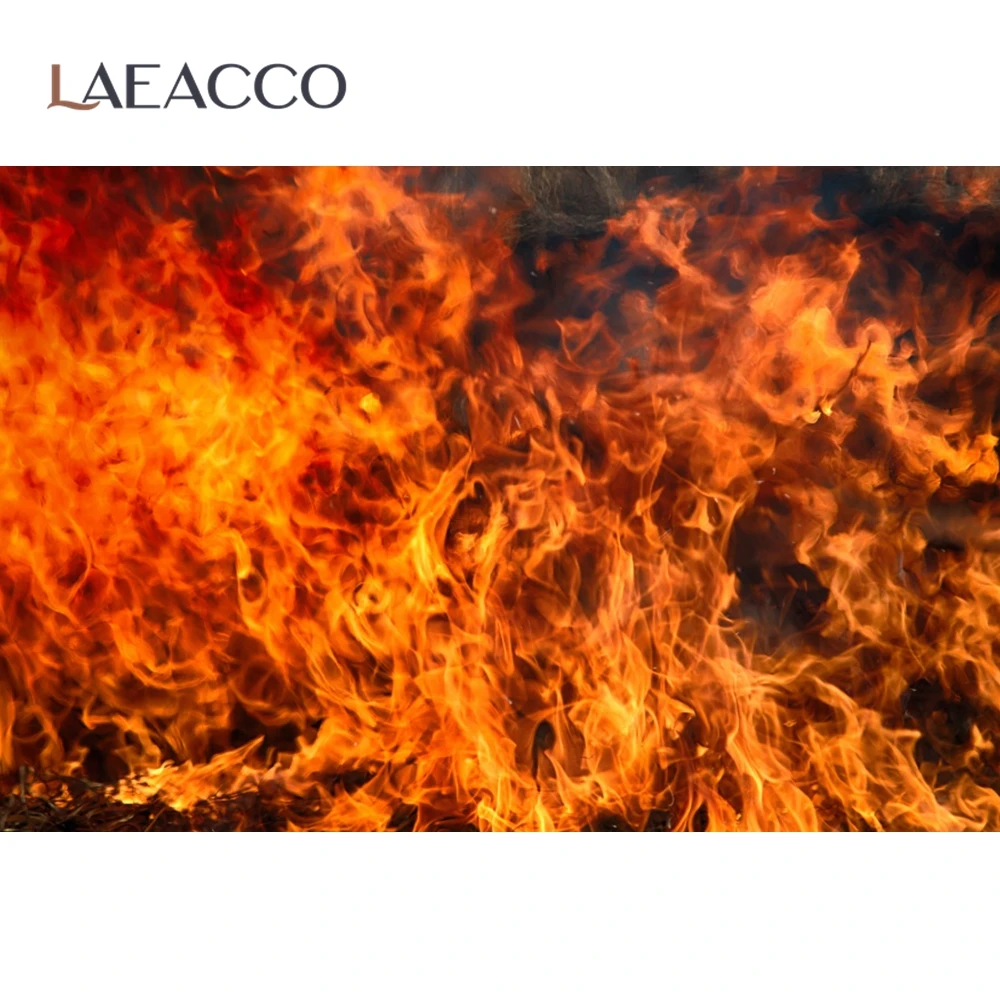 Laeacco Fire Burning Flame Fireplace Wallpaper Party Decor Portrait Photography Backdrop Photo Background Photocall Photo Studio