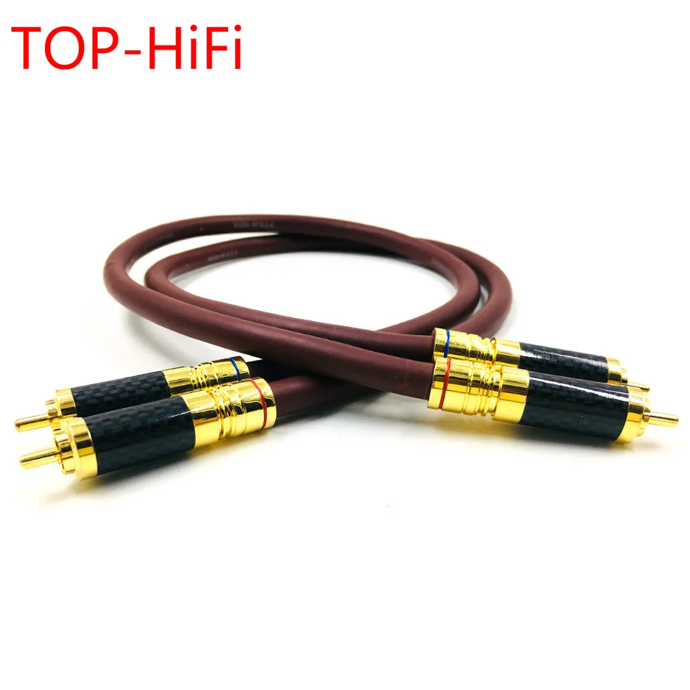 

TOP-HiFi Pair 2RCA Cable High-end Single Crystal Silver audio cable Double RCA Signal Line rca cable for Cardas