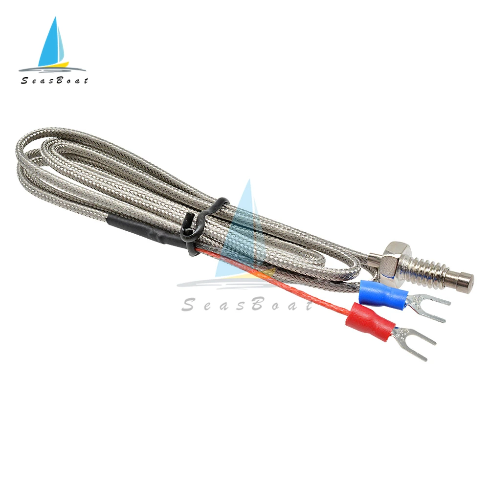 M6สกรูKประเภท1M 2MสายThermocouple Temperature SensorสำหรับอุตสาหกรรมอุณหภูมิController 0-800C Sensor Probe