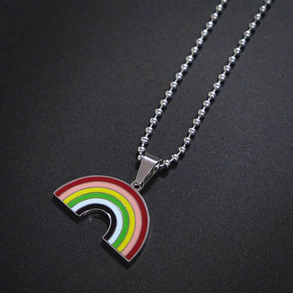 Beautiful Rainbow Pendant Necklace Nature Warm Optical Phenomenon Happiness Natural Weather Jewelry