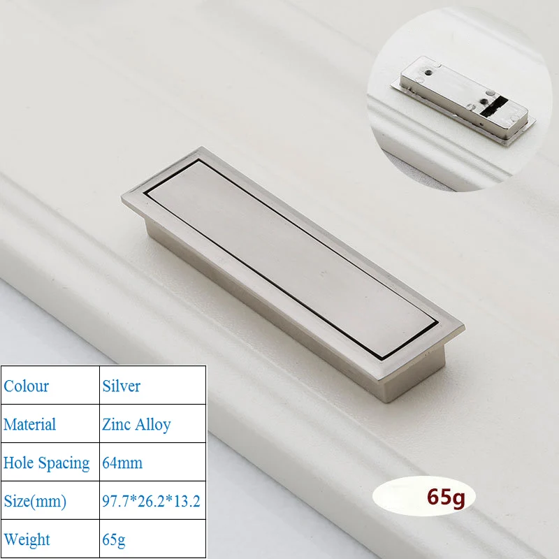 Modern Minimalist Tatami Decorative Furniture Door Handles Zinc Alloy Concealed Cabinet Push Pull Handles For Interior Doors