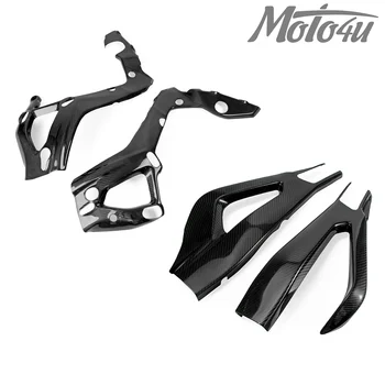 Real Carbon Fiber Chrome Frame &amp; Swingarm Cover 3K Twill For BMW S1000RR 2019 2020 2021