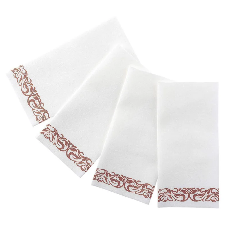 Hand Towels Disposable Decorative Bathroom Napkins Soft Absorbent Linen Paper Guest for Kitchen Parties Weddings Dinners Events