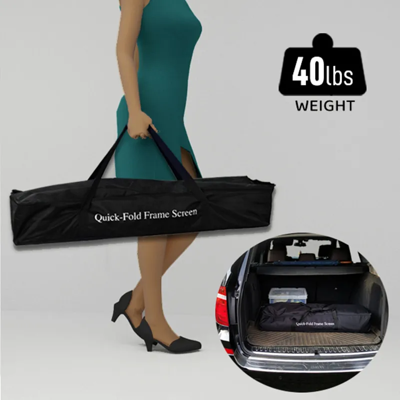 شاشة عرض أمامية وخلفية 16:9 ، مع حامل وحقيبة حمل ، إطار قابل للطي للهاتف الخلوي في الهواء الطلق ، شاشة عرض