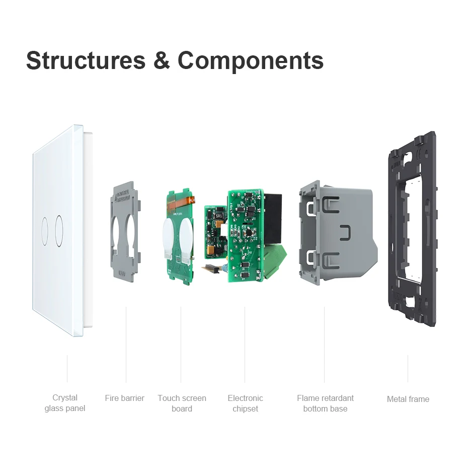 2021 Livolo EU Standard Switch, VL-C702DR-11, Smart Switch, Crystal Glass Panel, AC 220~250V Remote& Dimmer Wall Light Switch