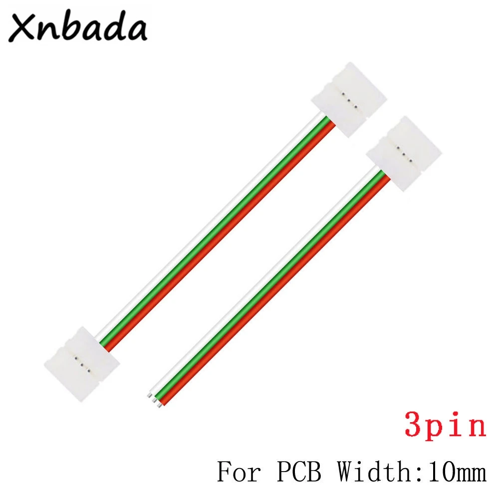 Ws2812b ws2811 5050 rgb led strip single/double end solderless capa conector 8mm/10mm /2pin /3pin /4pin/5pin